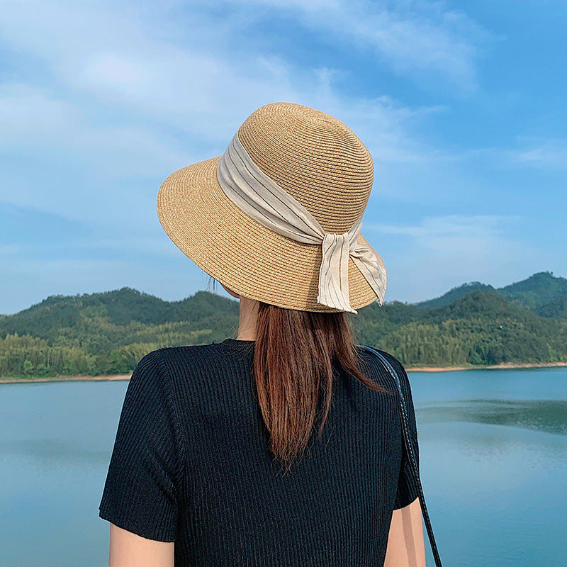 Wholesale Bow Big Brim Hat Straw Hat